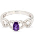 ფოტო #1 პროდუქტის Amethyst (1/2 ct. t.w.) & Diamond Accent Twist Ring in Sterling Silver