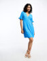 Y.A.S elma mini wrap dress in blue