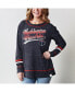 Women's Navy and Red Washington Wizards Dreams Sleeve Stripe Speckle Long Sleeve T-shirt