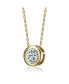 Фото #3 товара Dazzling Round Solitaire Bezel Floating Pendant Necklace with Cubic Zirconia