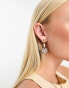 Фото #1 товара DesignB London heart drop earrings with pearl detail in gold