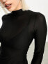 Фото #3 товара Weekday Allison mock neck long sleeve top in black