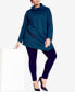 Фото #3 товара Plus Size Tilly Textured Cowl Neck Tunic Top