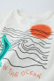 Ocean embroidery t-shirt