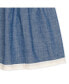 Girls' Short Bubble Sleeve Crochet Trim Chambray Dress, Kids