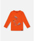 Baby Boys Baby T-Shirt With Print Tangerine Оранжевый, 12 месяцев - фото #1