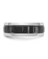 ფოტო #2 პროდუქტის Cobalt Brushed Black IP-plated Grooved Center Wedding Band Ring