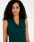 Women's Sleeveless Tie-Collar V-Neck Blouse