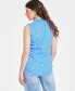 Фото #4 товара Women's Sleeveless Ruffle-Neck Top, Created for Macy's