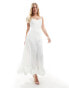 Фото #1 товара Vila Bridal satin cami maxi dress with stitch detail hem in white