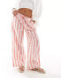 ASOS DESIGN Petite pull on trouser in red deckchair stripe