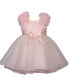 ფოტო #3 პროდუქტის Baby Girls Sleeveless Sparkle Embroidery to Mesh Ballerina Dress