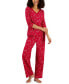 Фото #1 товара Women's Cotton Long-Sleeve Lace-Trim Pajamas Set, Created for Macy's