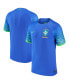 Фото #4 товара Men's Blue Brazil National Team 2022, 23 Away Breathe Stadium Replica Blank Jersey