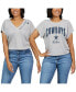 ფოტო #3 პროდუქტის Women's Heather Gray Dallas Cowboys Reversible T-Shirt