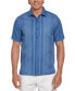 Фото #1 товара Men's Linen Blend Gradient Panel Short Sleeve Button-Down Shirt