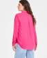 ფოტო #4 პროდუქტის Women's Button-Front Crepe Shirt, Created for Macy's