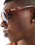 Фото #8 товара Quay slicked back round sunglasses in honey tort with blue polarised lens