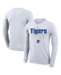 Men's White Memphis Tigers On Court Bench Long Sleeve T-shirt