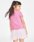 ფოტო #2 პროდუქტის Little Girls Solid-Color Textured T-Shirt, Created for Macy's