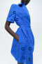 Фото #3 товара Короткое платье с ажурной вышивкой — zw collection ZARA