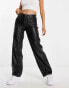 Фото #8 товара Levi's faux leather baggy dad trousers in black