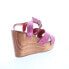 Фото #8 товара Bed Stu Grettell F376013 Womens Pink Leather Slip On Wedges Sandals Shoes