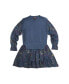 ფოტო #1 პროდუქტის Big Girls Trina FW23 Star Fine Yarn And Printed Jersey Dress