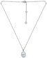 Фото #3 товара Giani Bernini cubic Zirconia & Mother of Pearl Oval "Mom" Halo Pendant Necklace, 16" + 2" extender, Created for Macy's