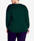 Фото #2 товара Plus Size Tully Curved Hem Long Sleeve Sweater