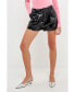 Фото #4 товара Women's Low Waist Faux Leather Shorts