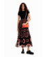 ფოტო #2 პროდუქტის Women's Geometric combination midi dress