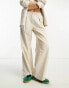 Reclaimed Vintage menzy wide leg trouser in stone Серый, 38 - фото #2