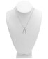 Фото #2 товара Macy's diamond Wishbone 18" Pendant Necklace (1/10 ct. t.w.) in Sterling Silver