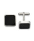 Фото #1 товара Stainless Steel Polished Enameled Rounded Square Cufflinks