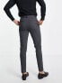 ASOS DESIGN skinny smart trousers in charcoal