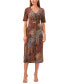 ფოტო #1 პროდუქტის Petite Printed Button-Front Midi Dress