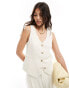 Фото #1 товара Stradivarius linen look waistcoat in white