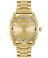 ფოტო #1 პროდუქტის Men's Bright Quartz Ionic Plated Thin Gold-Tone Steel Watch 42mm
