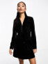 Фото #1 товара Miss Selfridge going out velvet blazer dress in black