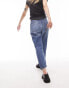 Topshop Petite Original high rise Mom jeans in mid blue