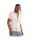 ფოტო #1 პროდუქტის Men's EcoLiva Peach Pink Geometric Floral Block Shirt
