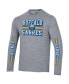 ფოტო #2 პროდუქტის Men's Heather Gray Buffalo Sabres Tri-Blend Dual-Stripe Long Sleeve T-Shirt