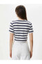 Футболка Koton Crop Stripe Navy 4SAK50013EK