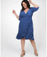 ფოტო #2 პროდუქტის Women's Plus Size Whimsy Ruffled Midi Wrap Dress