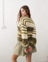 Фото #3 товара Noisy May chucky open knit jumper in cream & green stripe