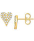 ფოტო #1 პროდუქტის Diamond Heart Stud Earrings (1/10 ct. t.w.) in 10k White, Yellow or Rose Gold