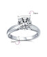ფოტო #4 პროდუქტის Timeless Promise 2.75-3CT AAA CZ Round Brilliant Cut Solitaire Engagement Ring For Women Plain Thin Band .925 Sterling Silver