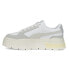 Фото #5 товара Puma Mayze Stack Luxe Lace Up Platform Womens Grey, White Sneakers Casual Shoes