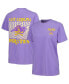 Women's Purple ECU Pirates Comfort Colors Checkered Mascot T-Shirt